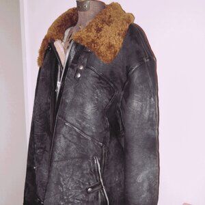 Banana Republic Size  XXL Genuine Fur Shearling Squadron Flight Jacket New w Tag